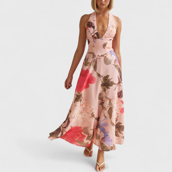 שמלת מקסי פרחונית מפשתן של טליה