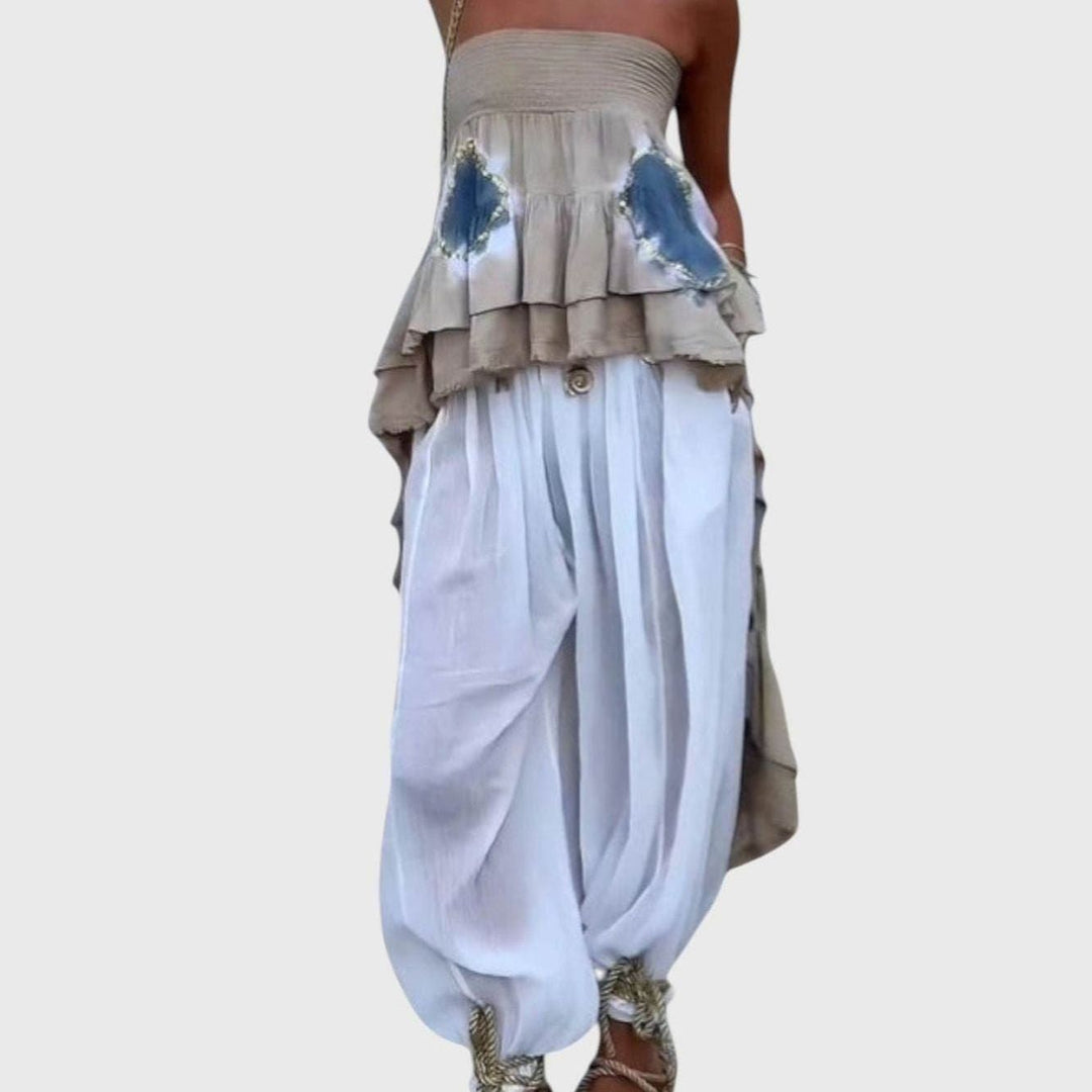 טופ שכבות ללא כתפיות של סופיה