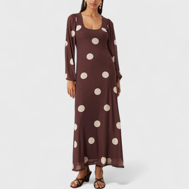 שמלת מקסי עם נקודות של מיריט