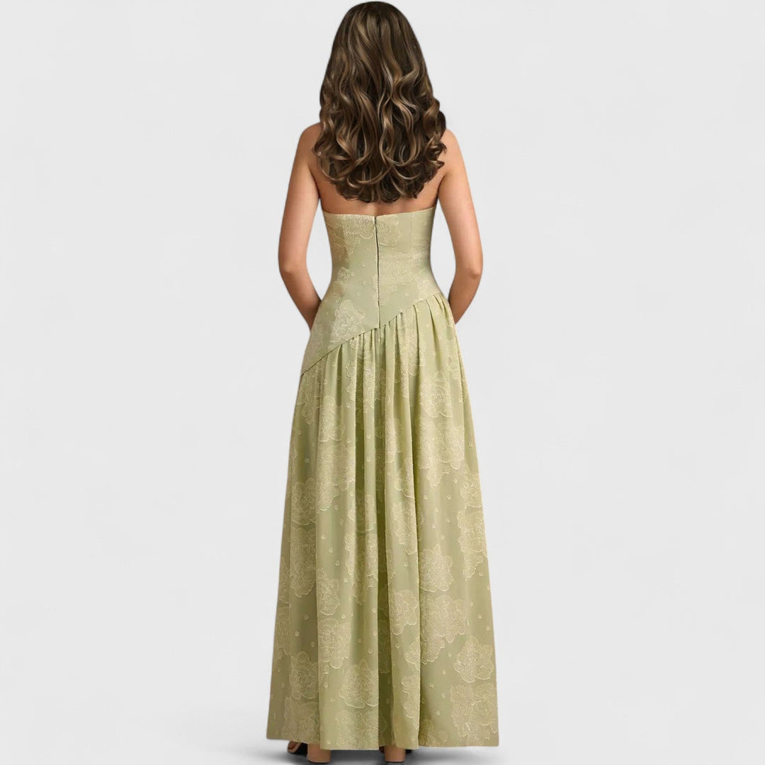 שמלת מקסי ללא כתפיות של רינה