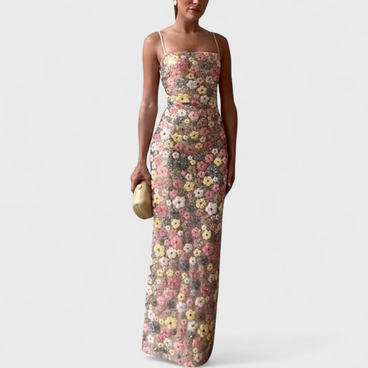 שמלת מקסי פרחונית עם נצנצים של Noa