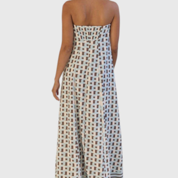 שמלת מקסי גיאומטרית עם כתפיים פתוחות של יארה