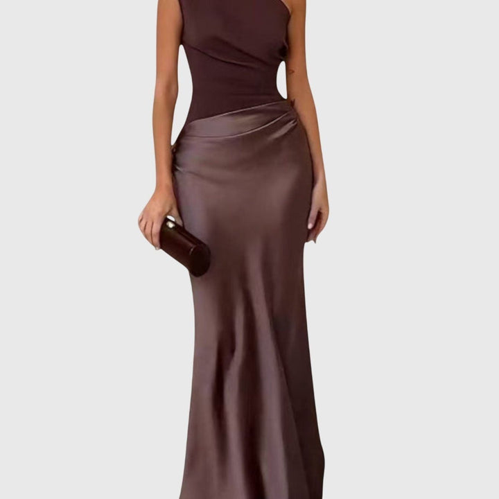 שמלת מקסי עם כתף אחת של גל