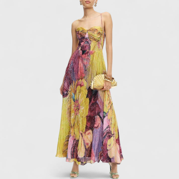 שמלת מקסי מצוירת ביד של תמר