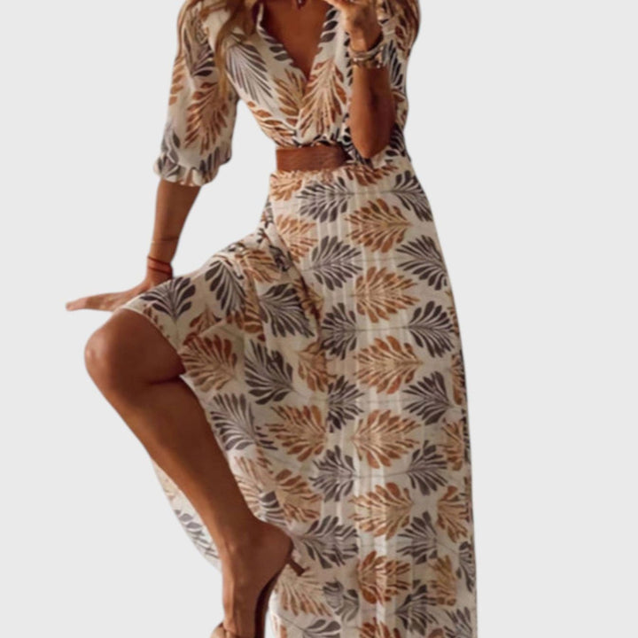 שמלת מקסי עם צווארון וי של יארה