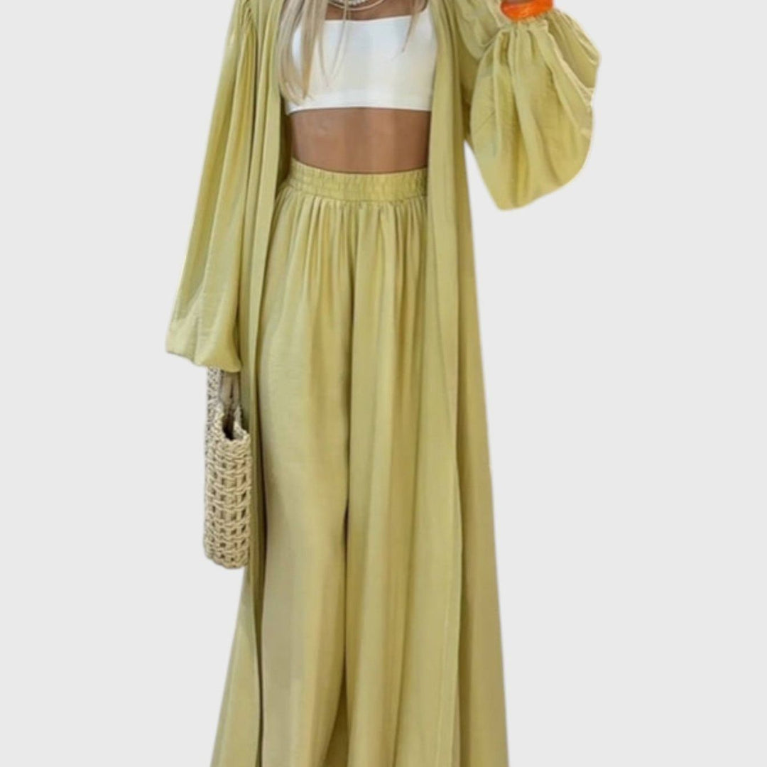 טופ ארוך עם שרוולים קפלים של רבקה