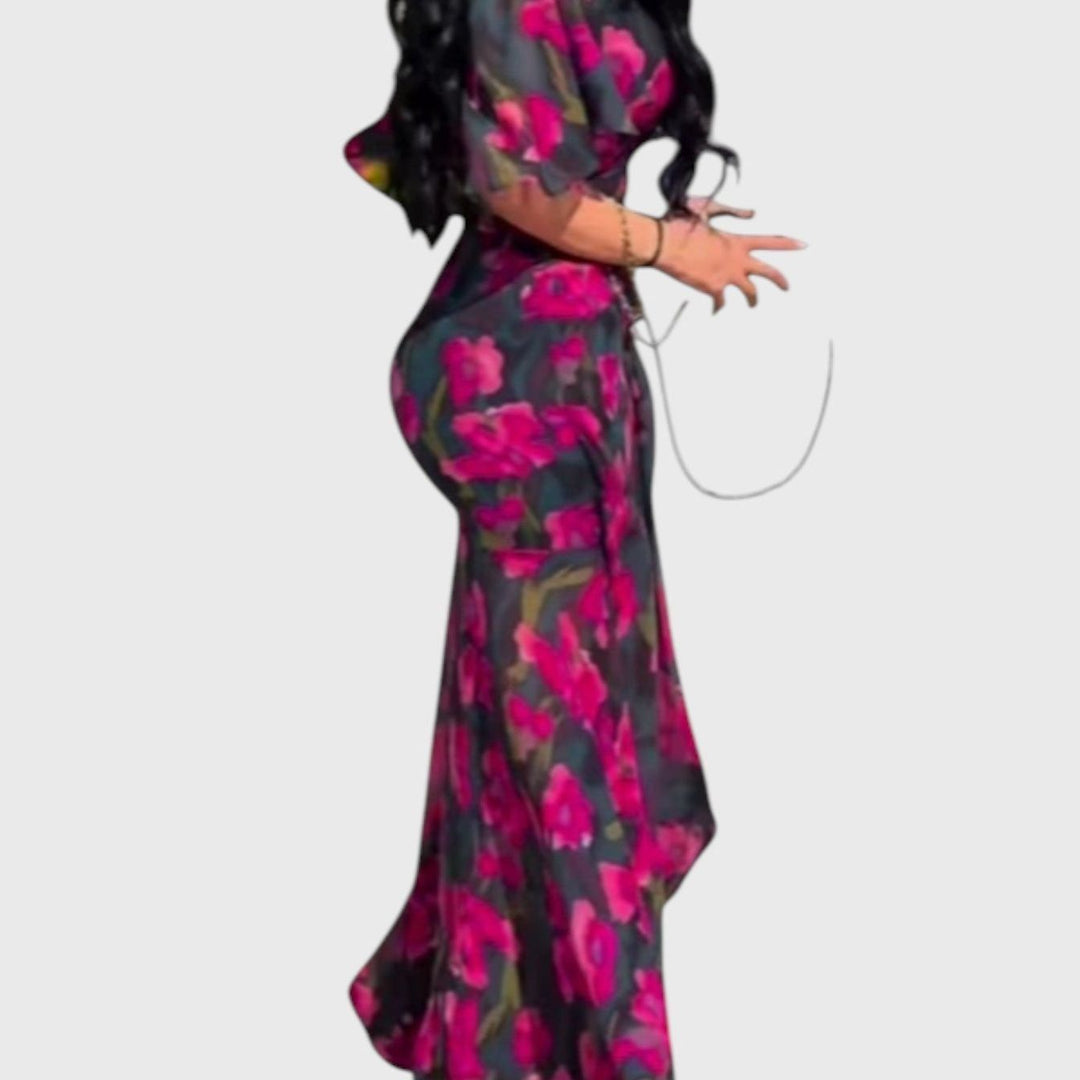 שמלת הדפס רטרו של נאווה