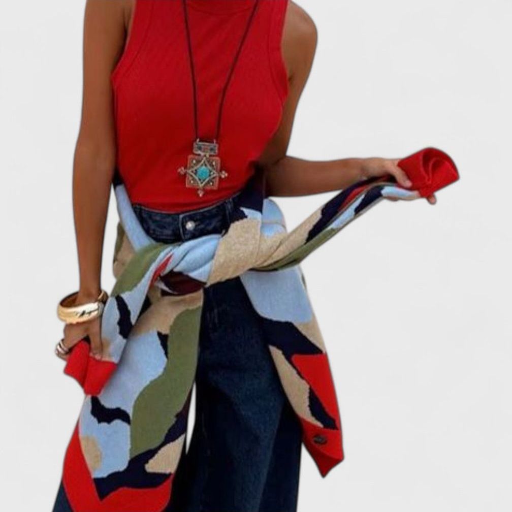 ז'קט סריג גיאומטרי של ירדן