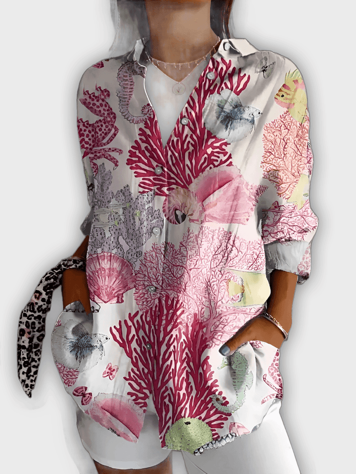 חולצת איווי פרחונית קלילה עם התאמה מחמיאה