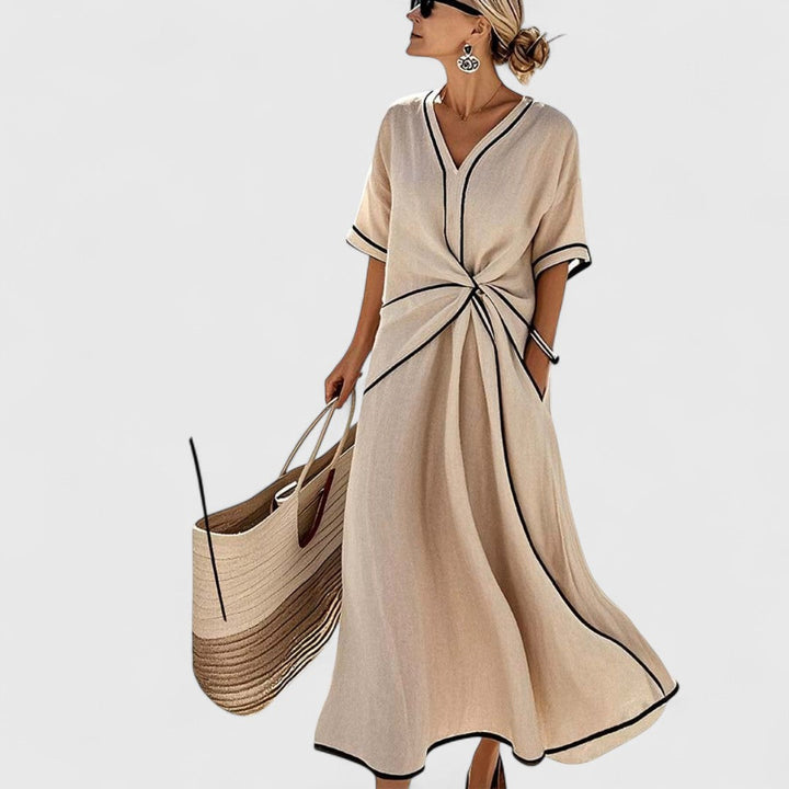 שמלת מידי מפוספסת של נטע