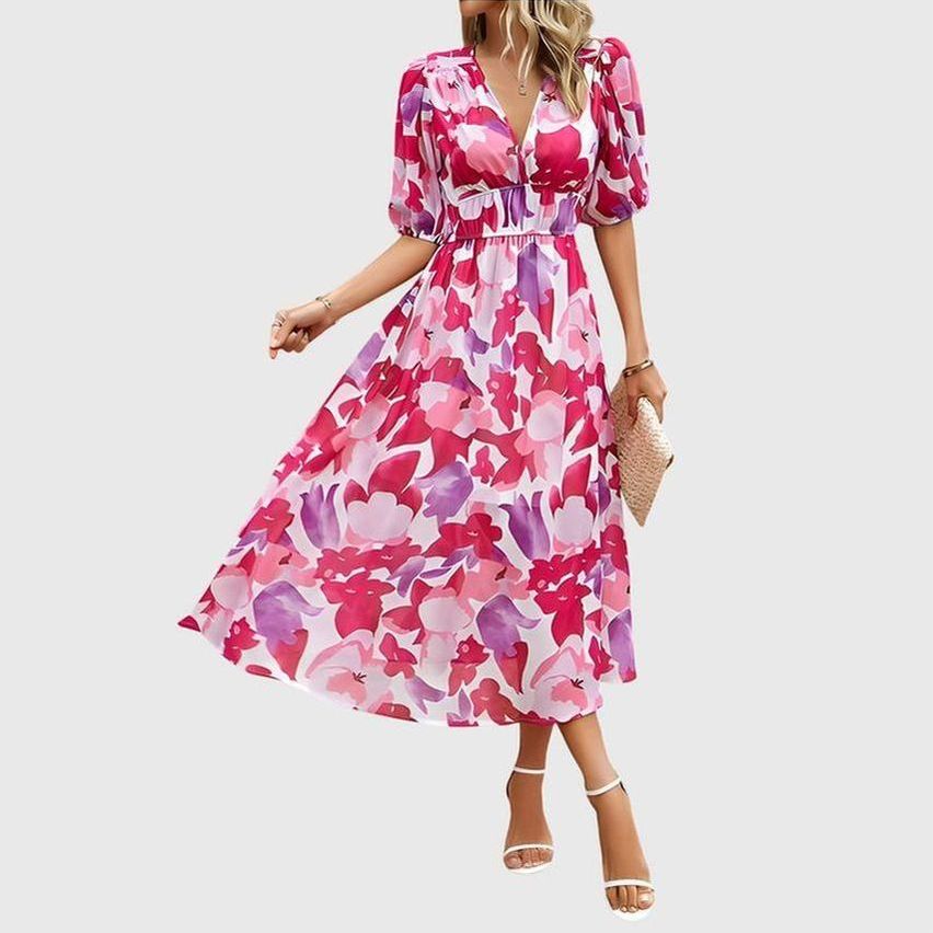 שמלת מקסי עם הדפס פרחוני של עדן