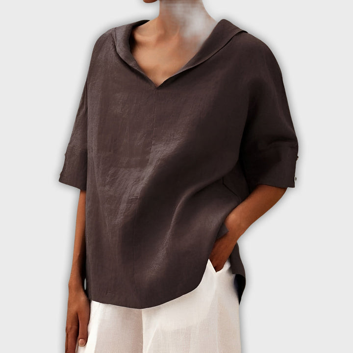 חולצת ליקי קלילה ונוחה עם גזרה מחמיאה