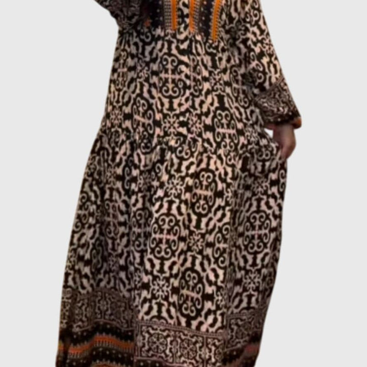 שמלת שרוולים מודפסת של יעל