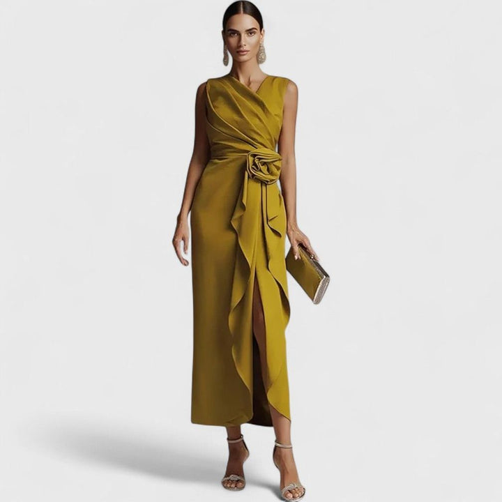 שמלת מידי סאטן של אינבר