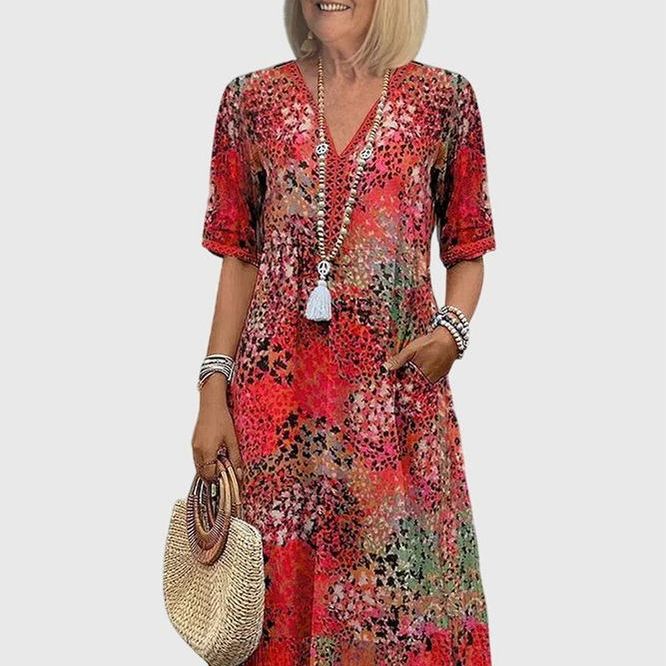 שמלת מידי פרחונית אלגנטית של Noa