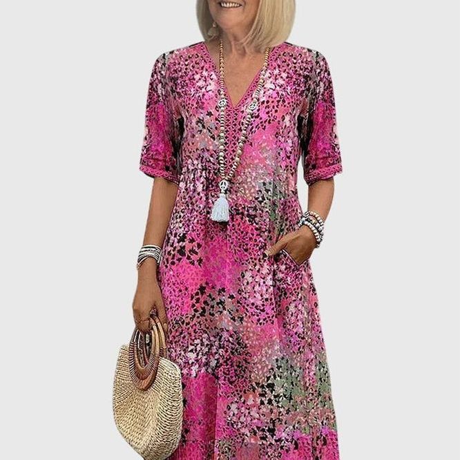 שמלת מידי פרחונית אלגנטית של Noa