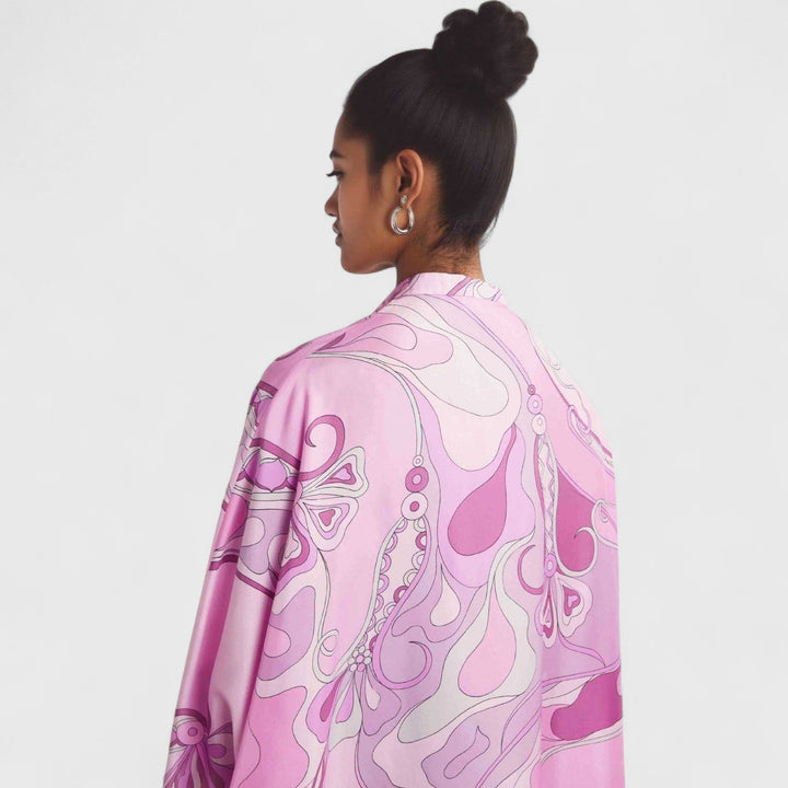 שמלת מקסי עם הדפס ספירלה של מאיה