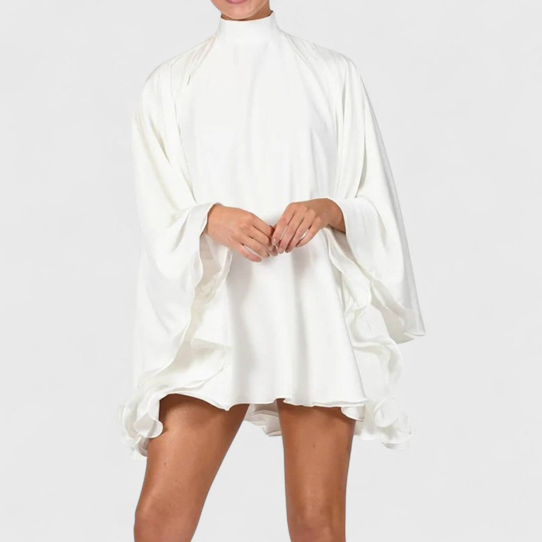 שמלת מיני עם צווארון גבוה וגב פתוח של נעמי