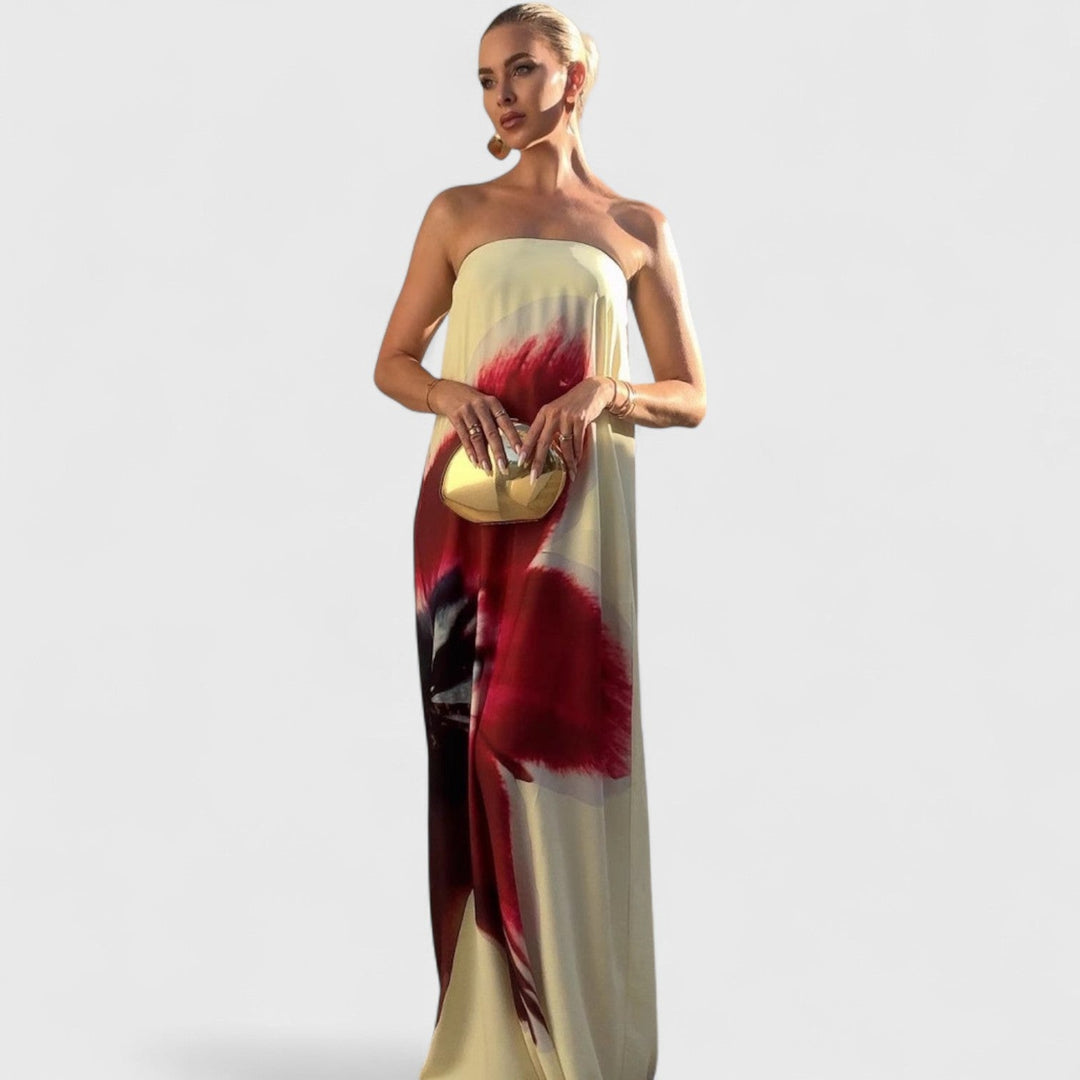 שמלת הדפס ללא גב של טליה