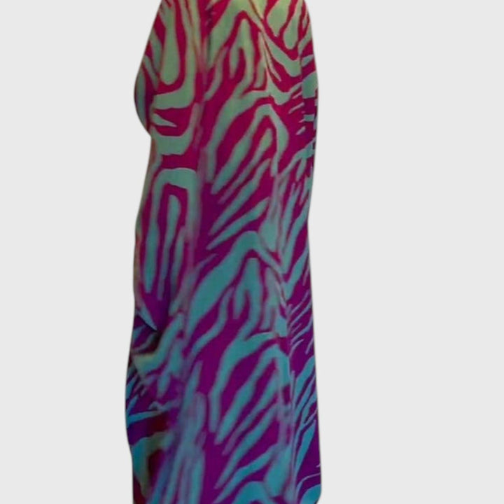 שמלת מקסי עם פסים פראיים