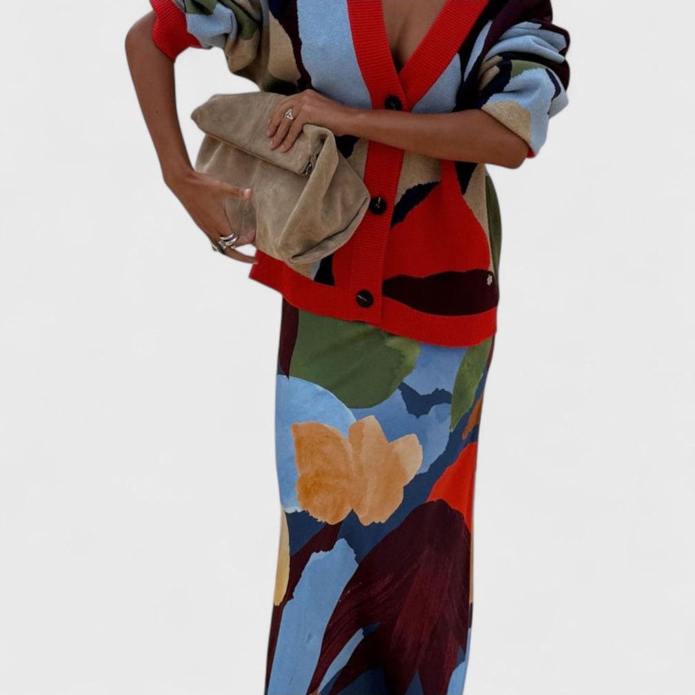 ז'קט סריג גיאומטרי של ירדן