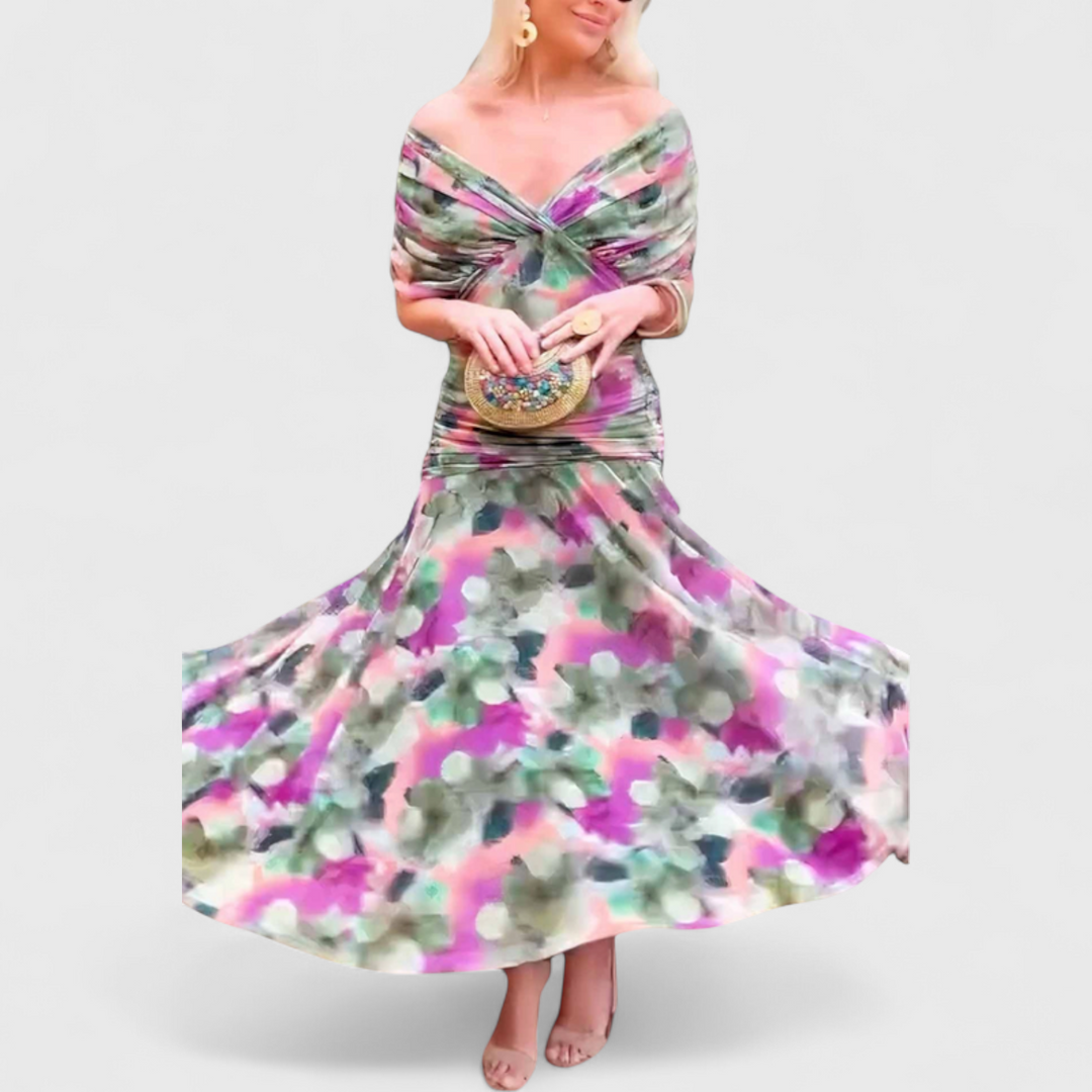 שמלת מקסי פרחונית של נגה